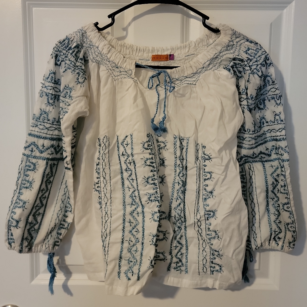 Embroidered boho top